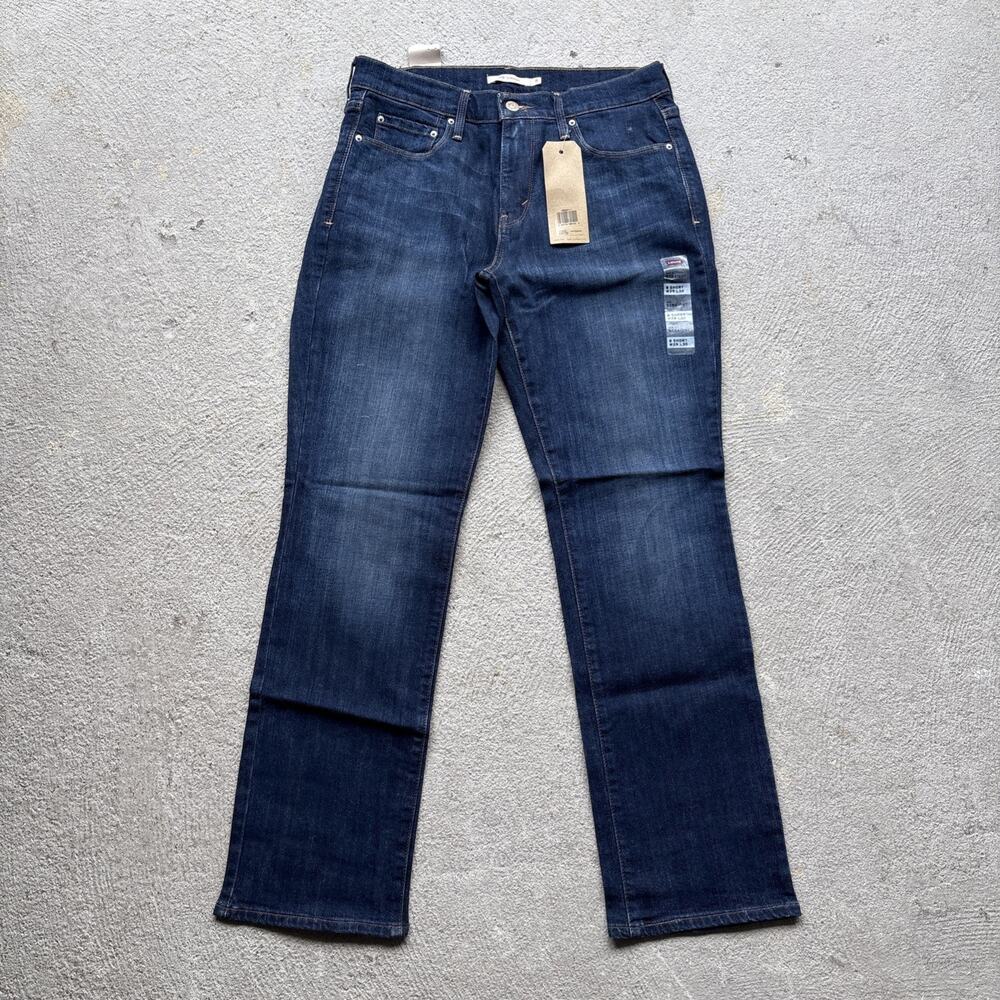 New Levi's 505 Women’s Denim Jeans Straight 8 Short 29x30 Medium Wash Whiskers